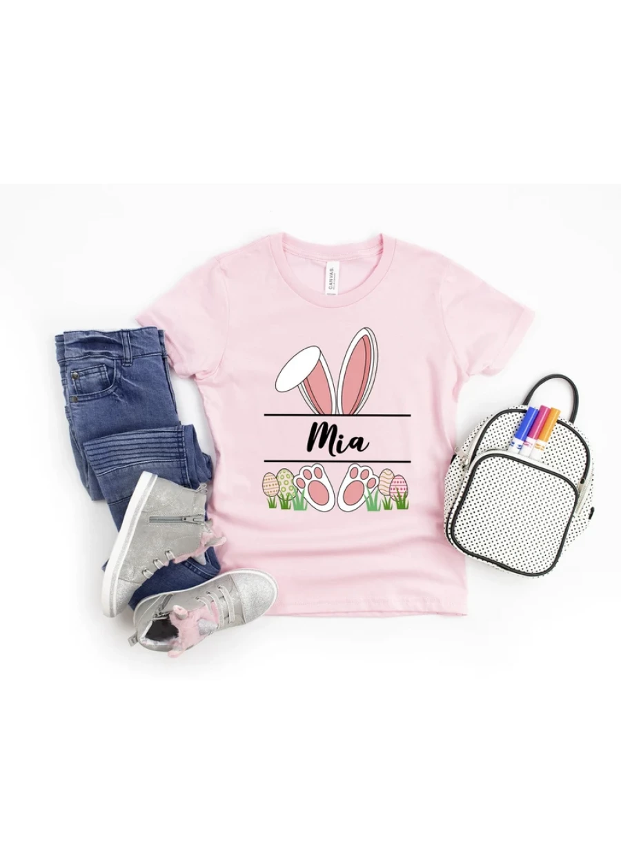 Personalized Easter Bunny Shirt: Custom Name Kids Tee