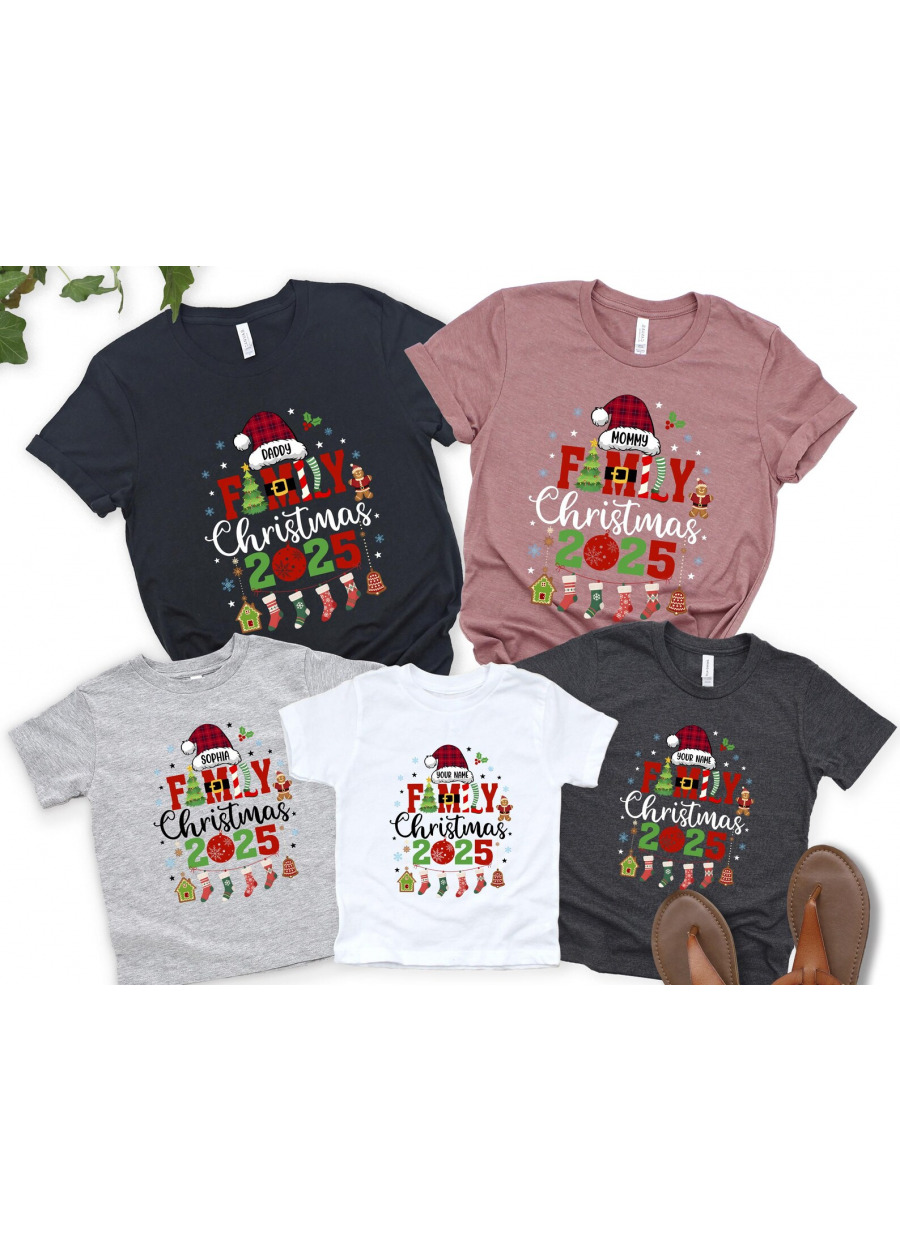 Matching Family Christmas 2025 T-Shirt: Custom Holiday Tee
