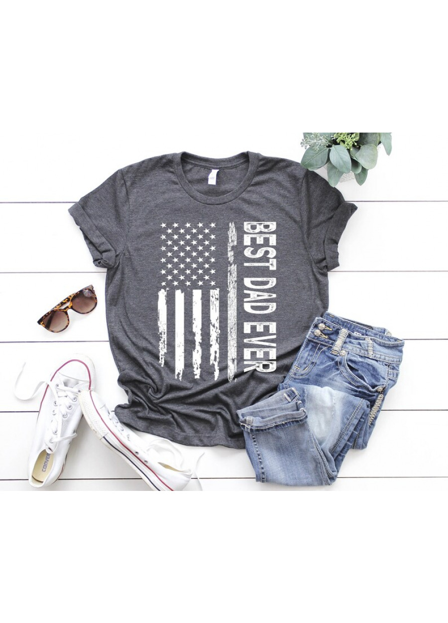 Best Dad Ever American Flag, Fathers Day Tee, Dad Gift, Fathers Day Gift, Military Dad, Hero Dad