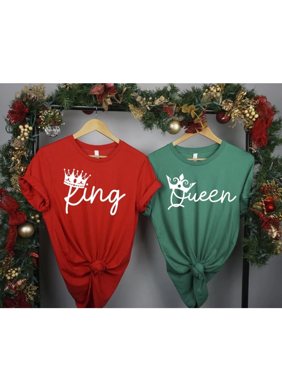 King and Queen Crown Matching T-Shirts: Couple Lovers Outfit
