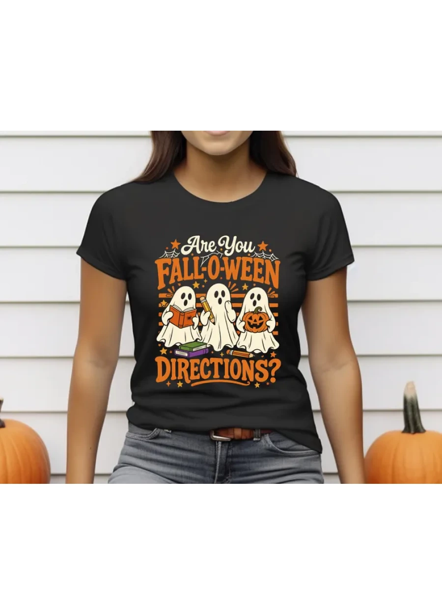 Ghost Teacher Shirt, Are You Fall O Ween Directions Tshirt, Funny Halloween Apparel, Spooky Teacher Tee