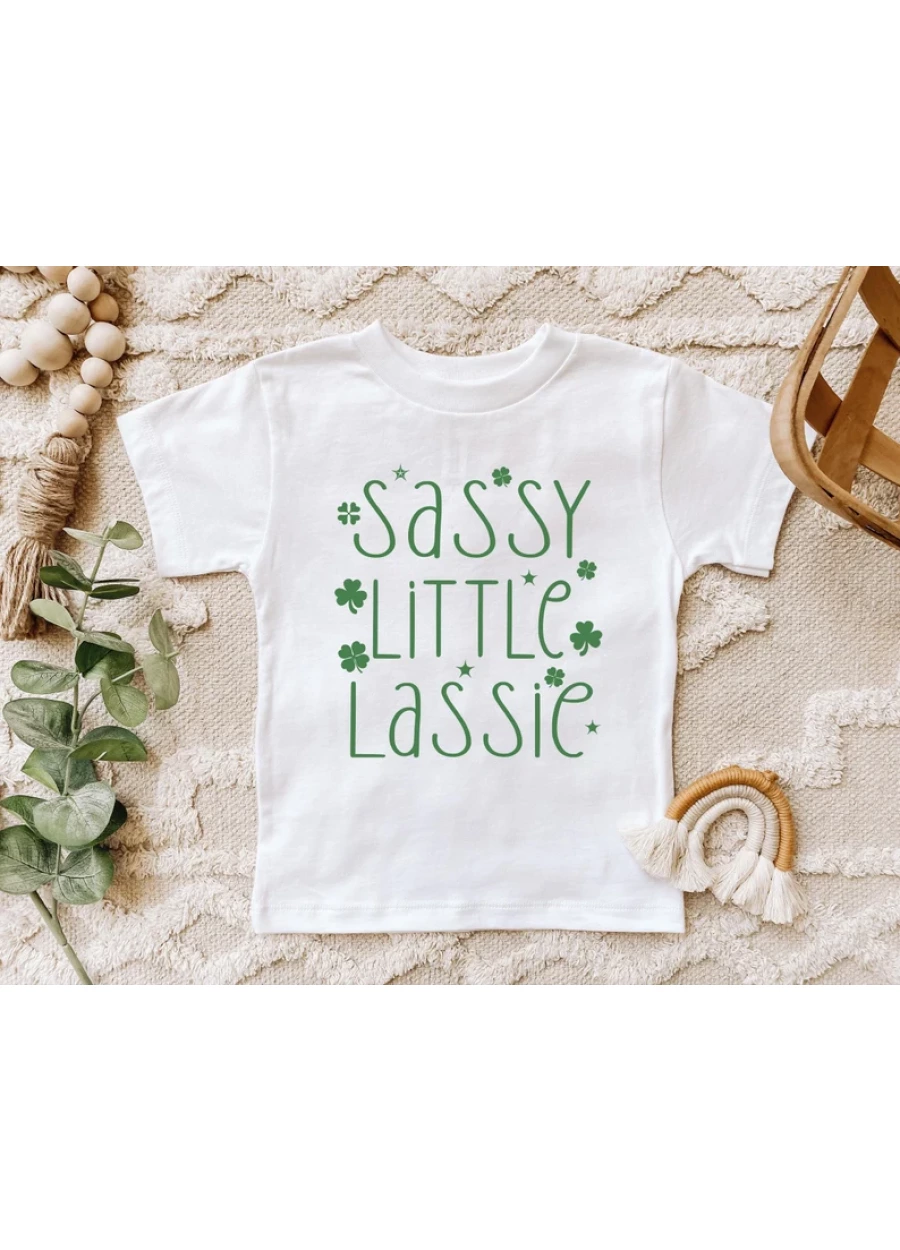 Sassy Little Lassie Toddler Shirt: Funny St. Patrick's Day Girls Gift