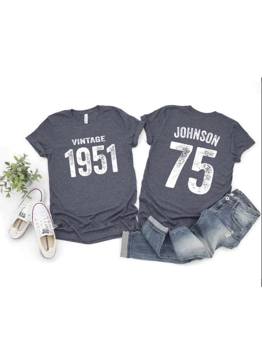 Custom 75th Birthday T-Shirt, Vintage 1951 Shirt