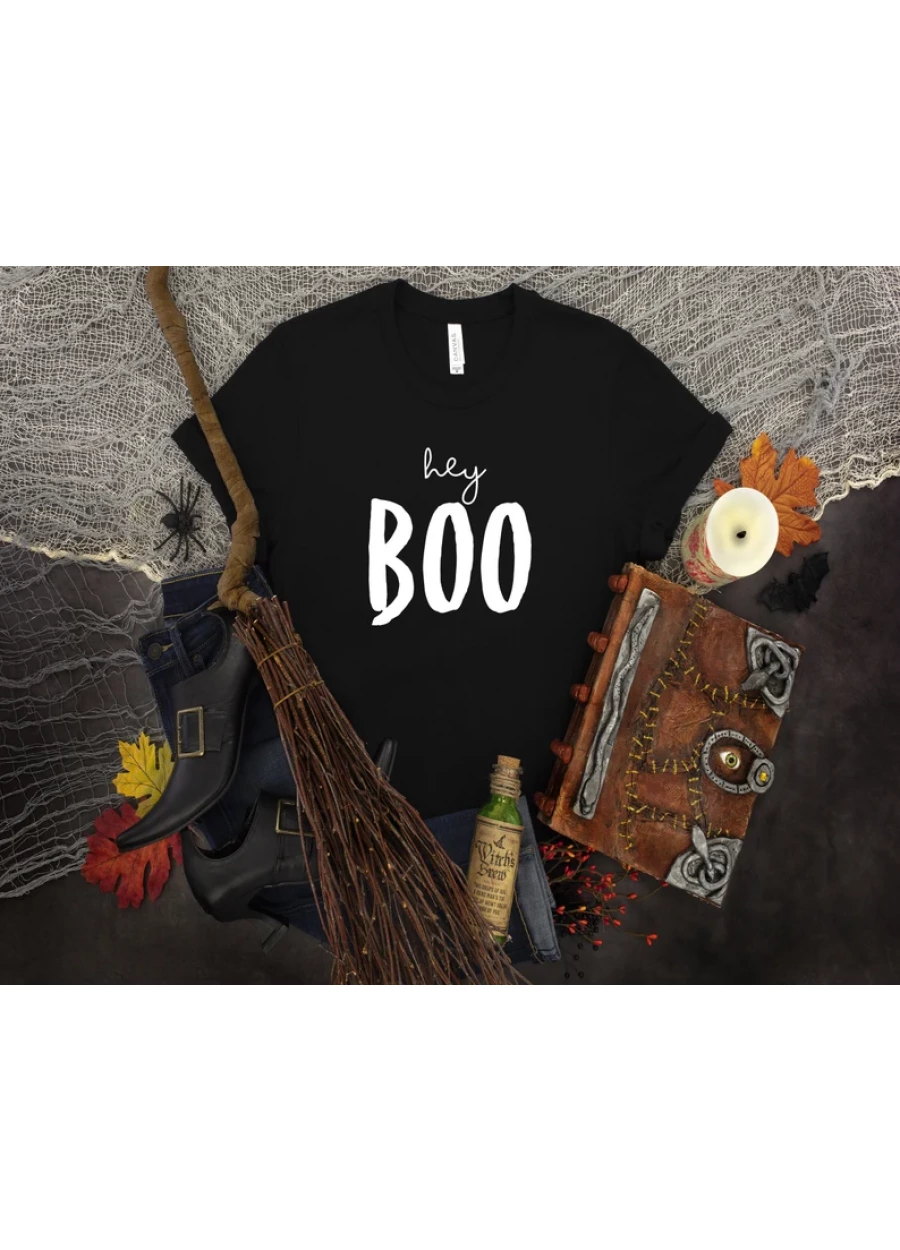 Hey Boo Ghost Shirt: Funny Halloween Party Tee