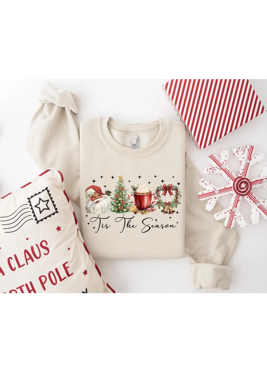 Tis The Season Sweatshirt: Merry Christmas Shirt, Xmas Tee, Winter Sweater