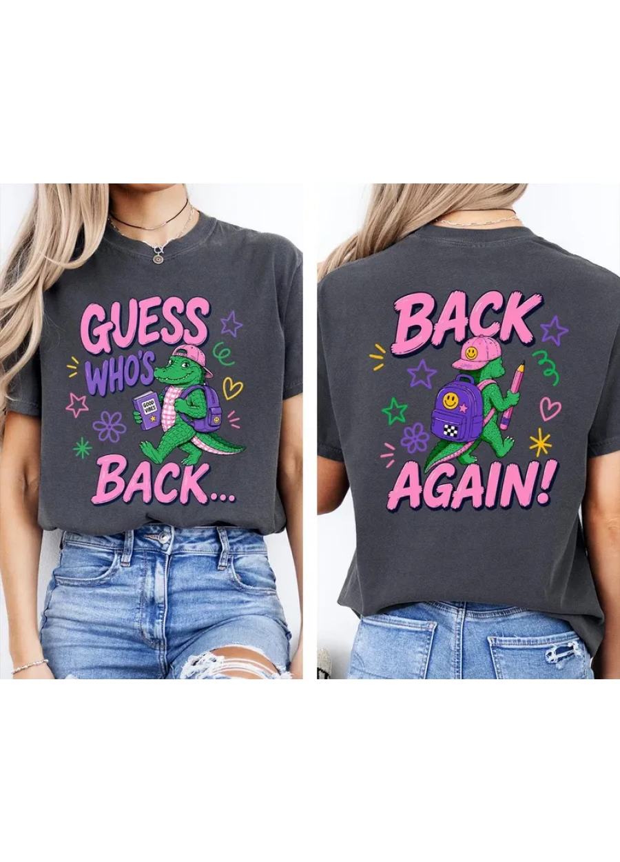 Guess Who's Back Teacher Shirt, Funny Gator Teacher Tshirt, Back To School Comfort Colors Tee