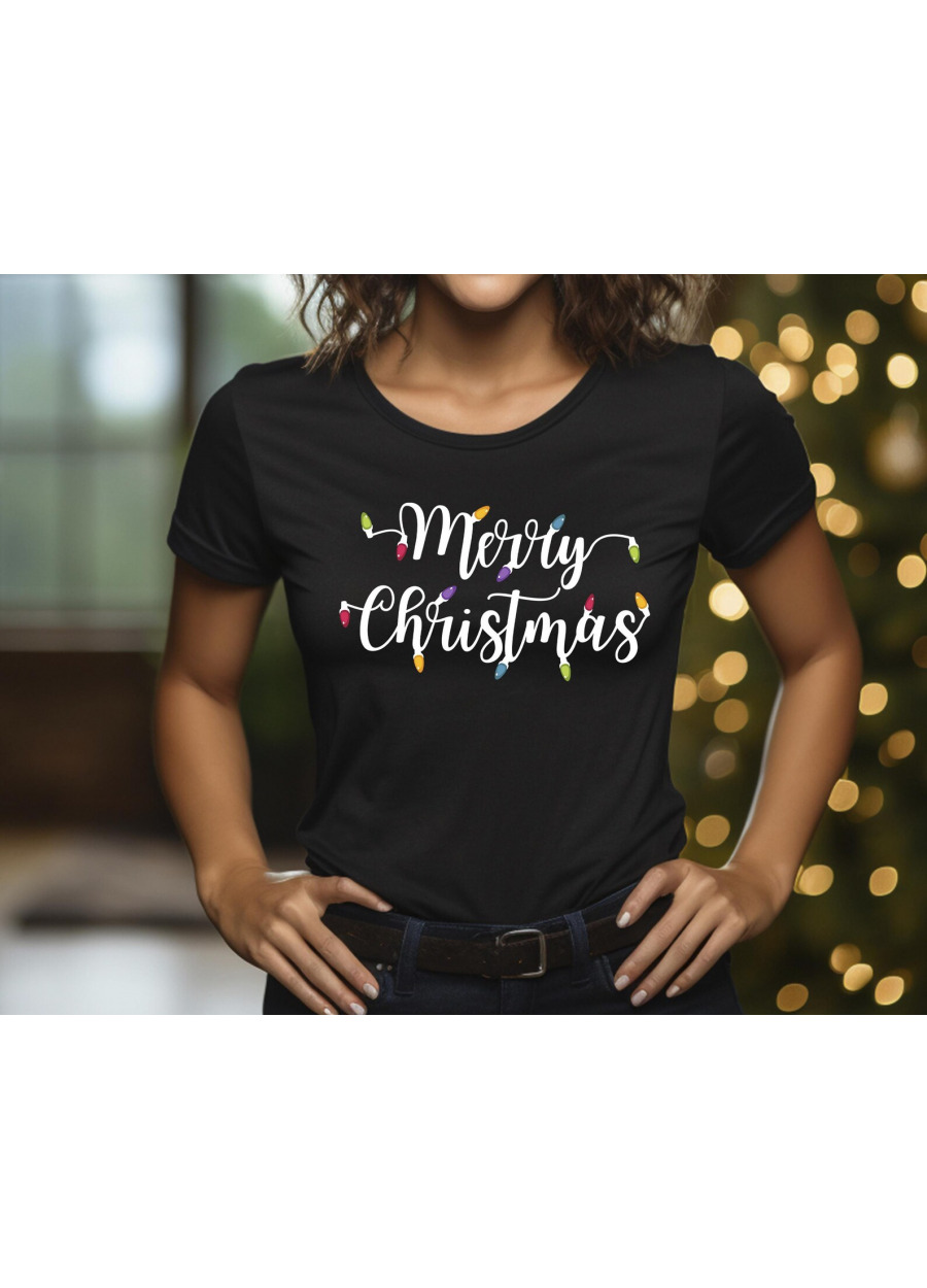Merry Christmas Lights Shirt: Holiday Family Tee
