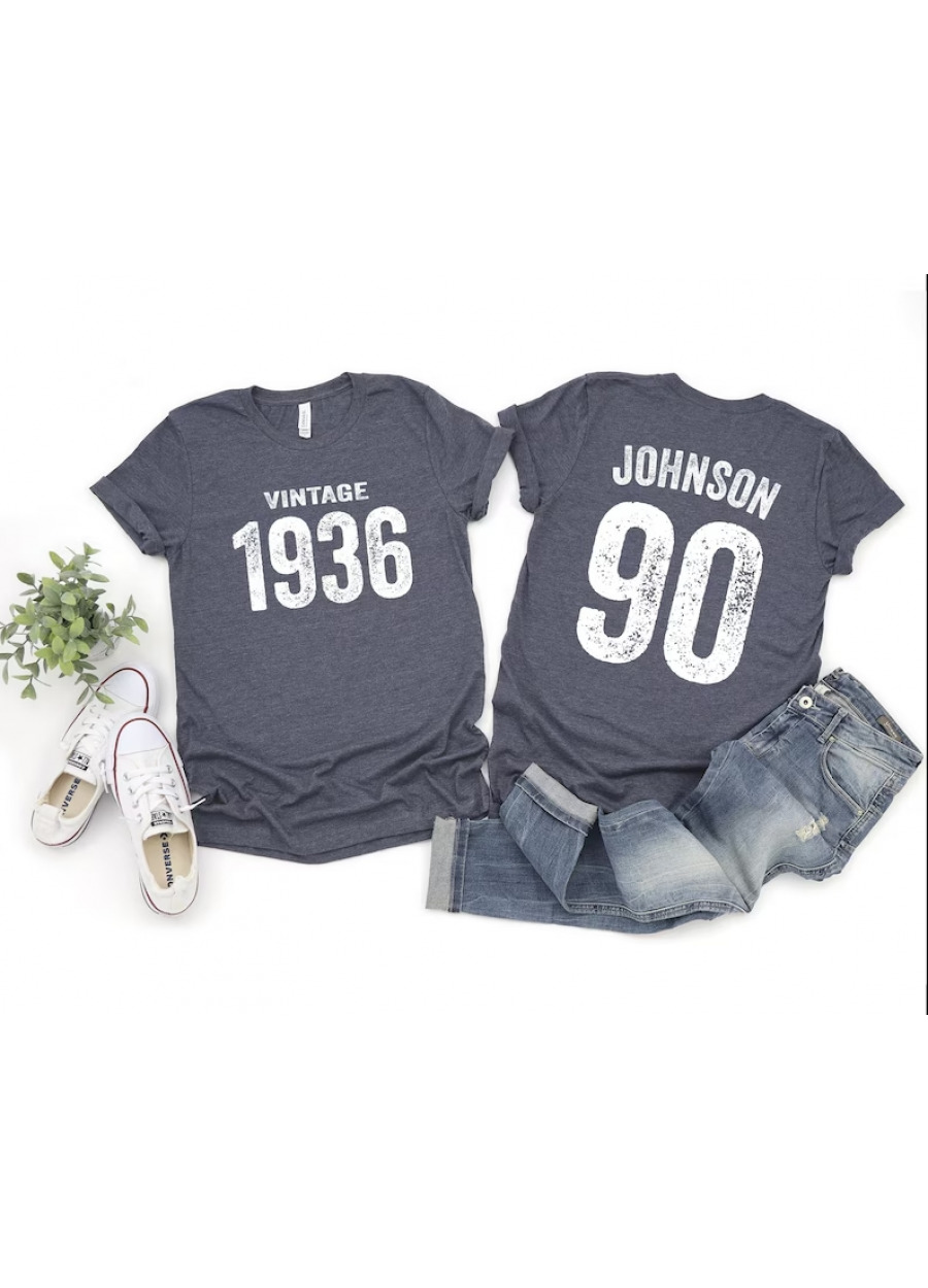 Vintage 1936 Shirt, Custom 90th Birthday T-Shirt, Grandpa Gift