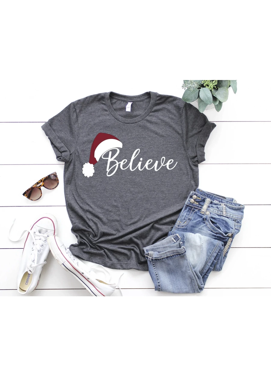 Believe Christmas T-Shirt: Family Holiday Party Tee