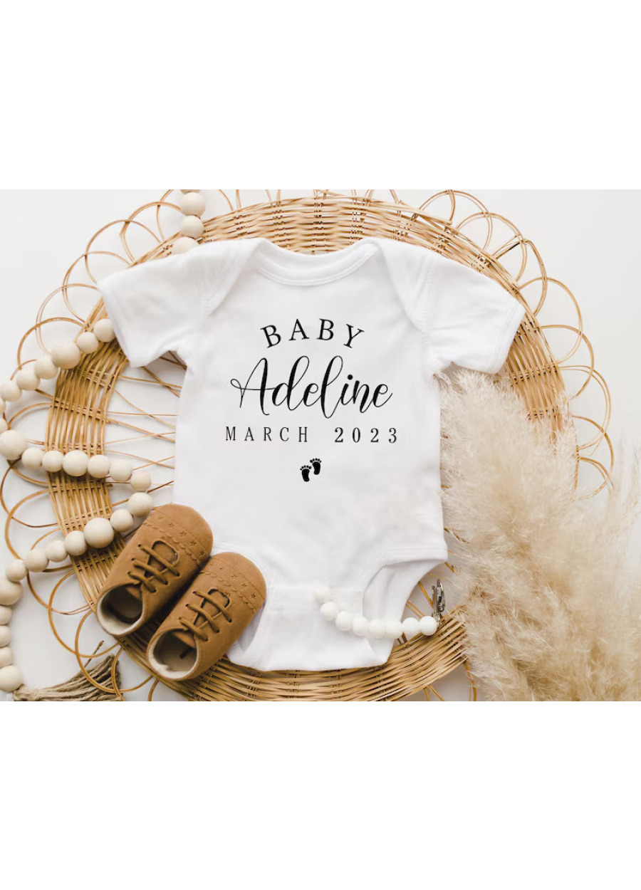 Personalized Last Name Baby Onesie®: Pregnancy Announcement Bodysuit