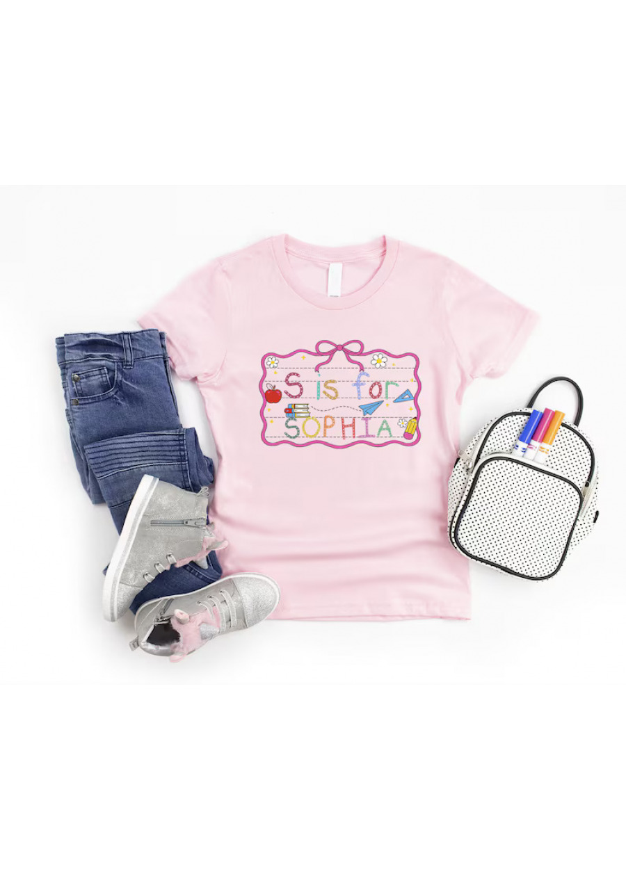 Personalized Sister Back To School Shirt, Youth Girl Kindergarten Tee