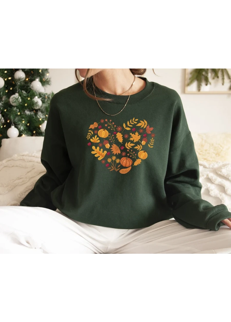 Cottagecore Fall Sweatshirt: Pumpkin Patch Thanksgiving Crewneck