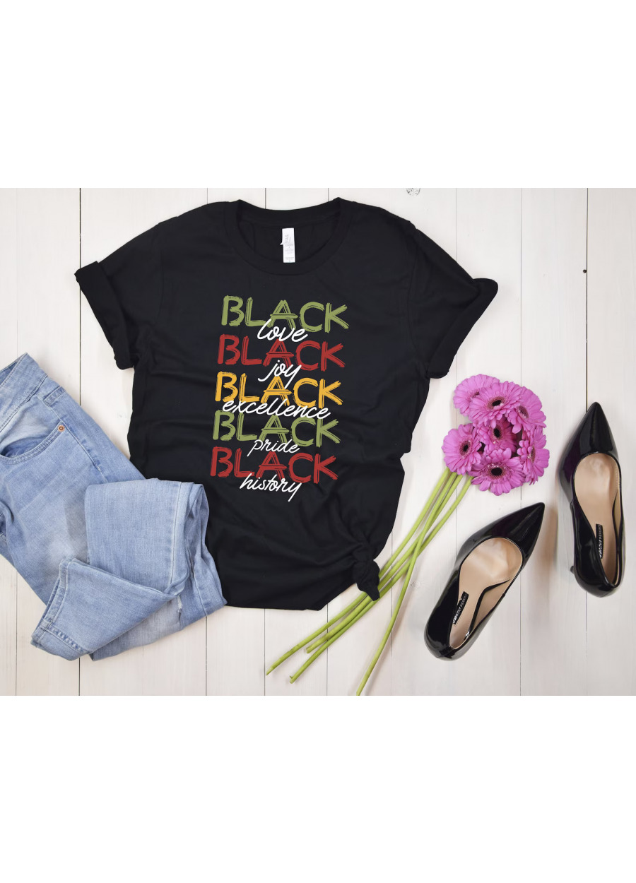 Black History Month T-Shirt: Melanin Pride, Love & Power, African American Tee