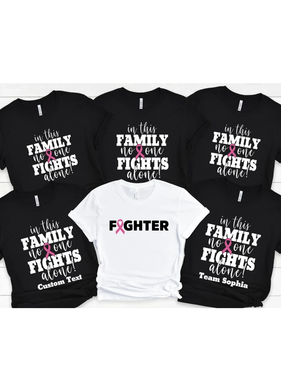 Breast Cancer Support Shirt: Family Cancer Fighter Matching Tee
