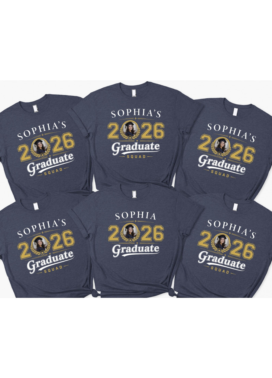 Custom Photo Graduation 2026 Shirt, Matching Family Graduate T-shirt