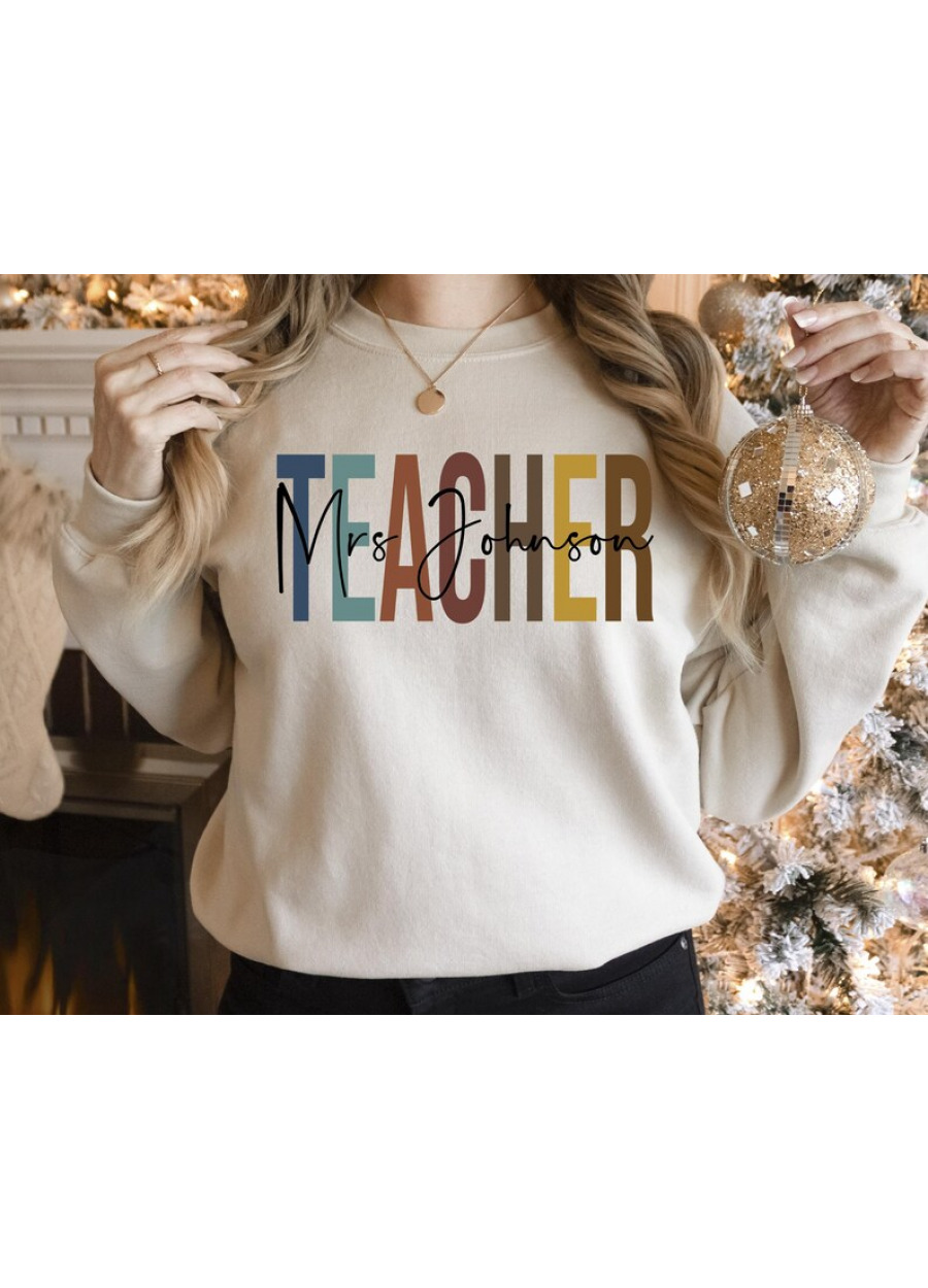 Custom Teacher Sweatshirt: Retro Personalized Teacher Appreciation Gift
