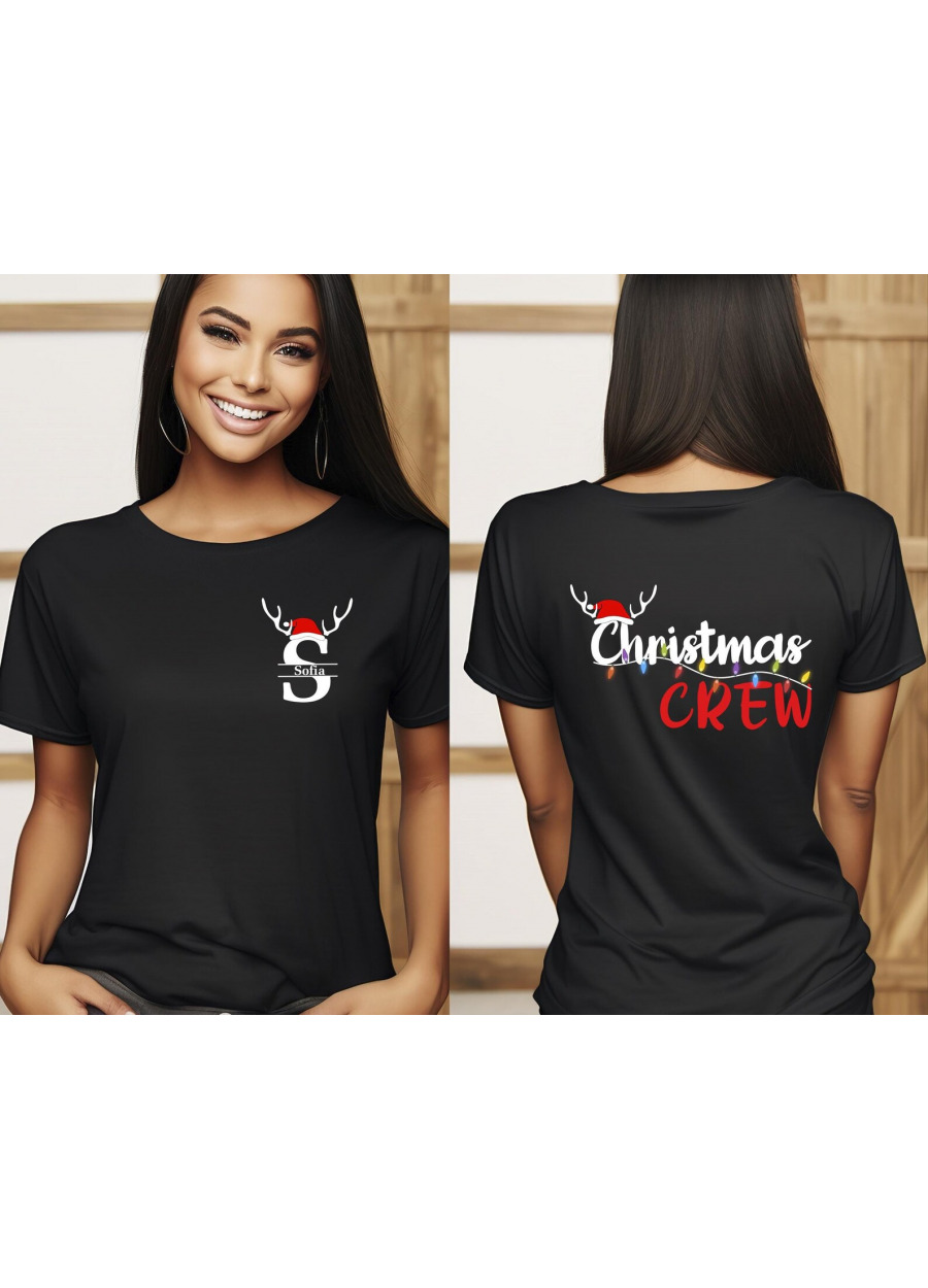 Custom Christmas Crew T-Shirt: Family Matching Tee, Merry Christmas Party Shirts