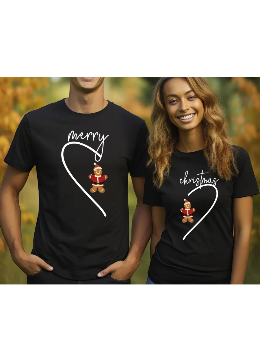 Funny Christmas Couple Matching Shirt: Holiday Gingerbread Tee