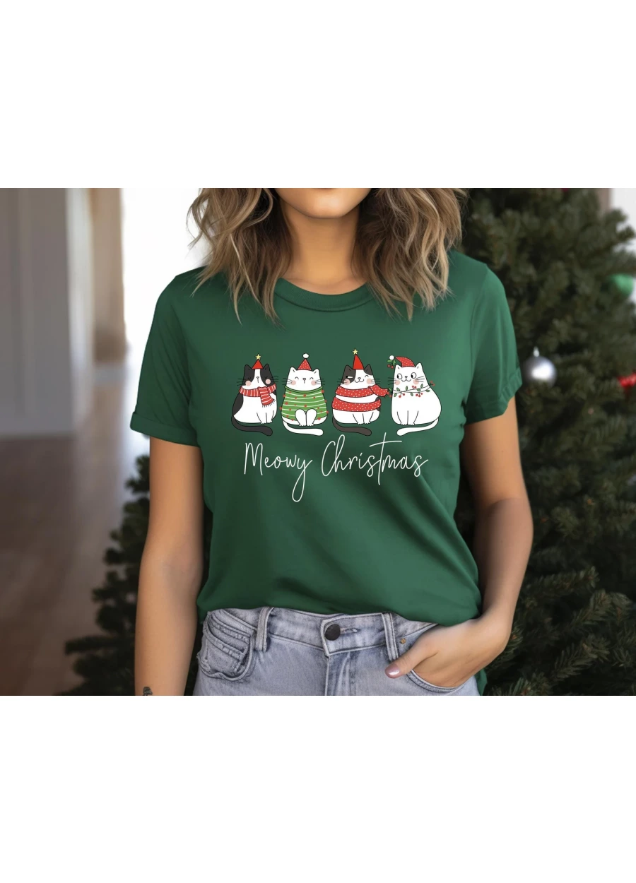 Meowy Christmas Cat Shirt: Cat Lover Xmas Tee