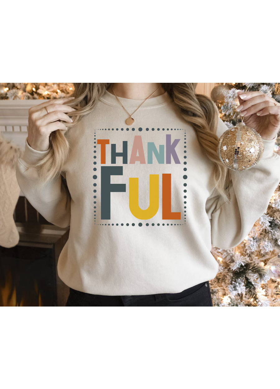 Thankful Sweatshirt: Thanksgiving Family Matching Autumn Crewneck