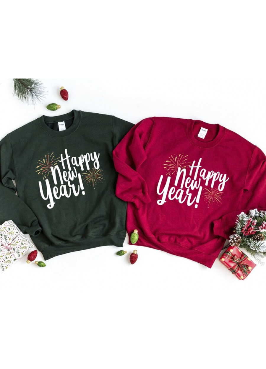 Happy New Year Sweatshirt: Christmas Family Vacation Tees