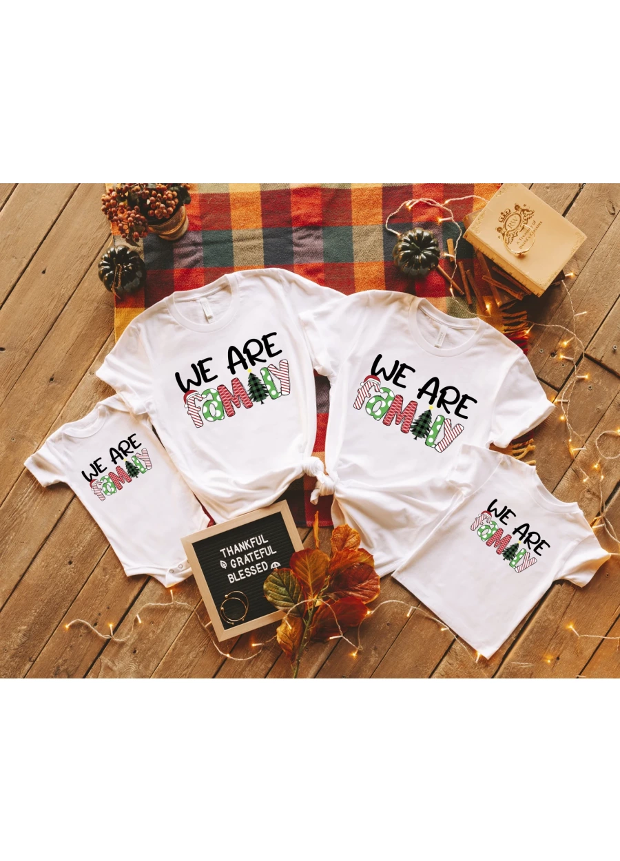 Matching Family Christmas Shirt: We Are Family Xmas Tees
