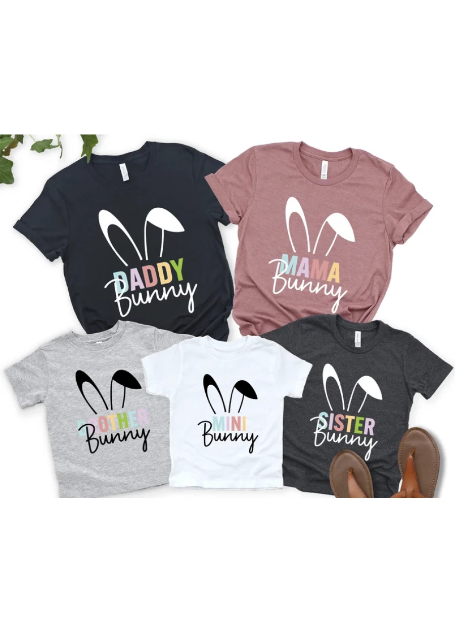 Custom Easter Bunny Family Matching Shirts