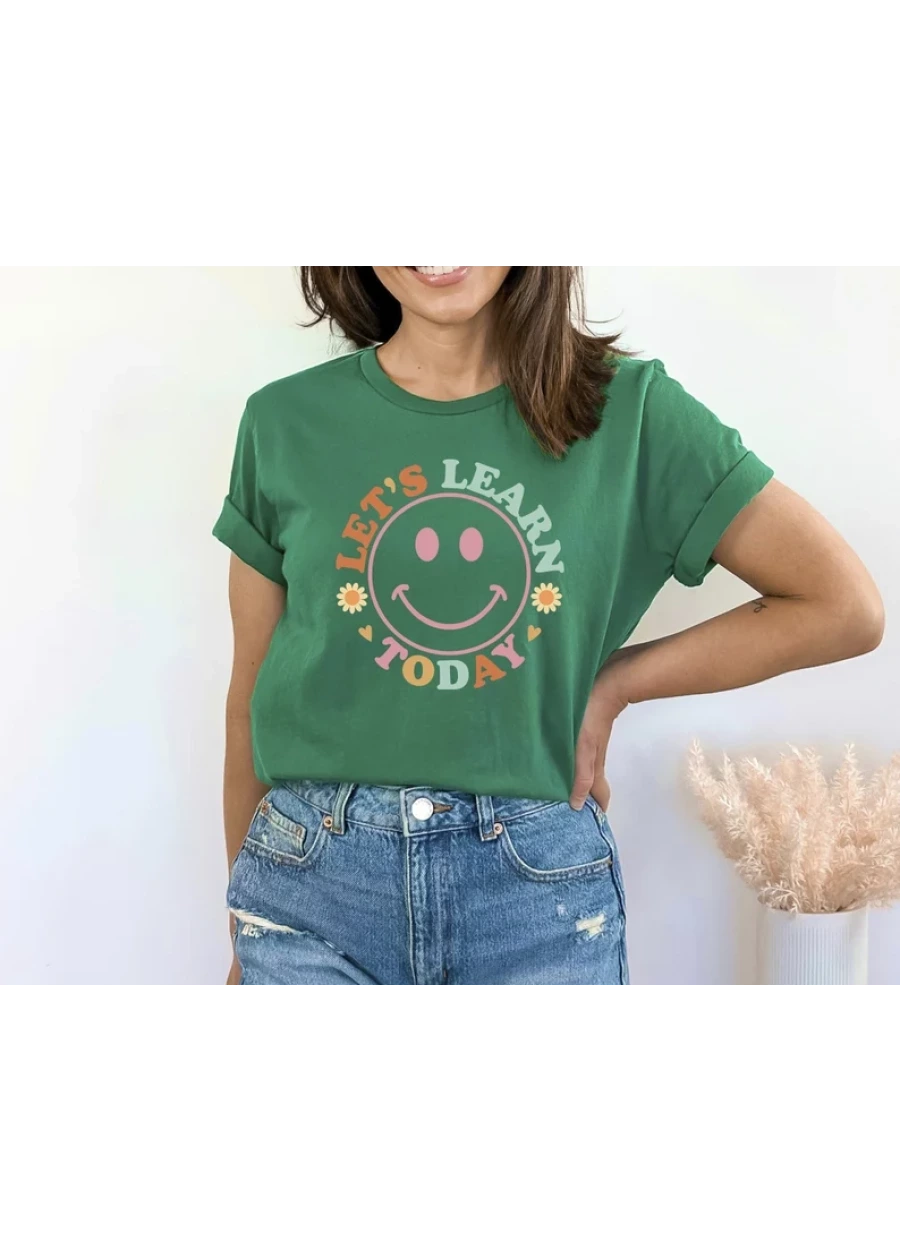 Let's Learn Today Teacher Shirt: Retro Inspirational Tee