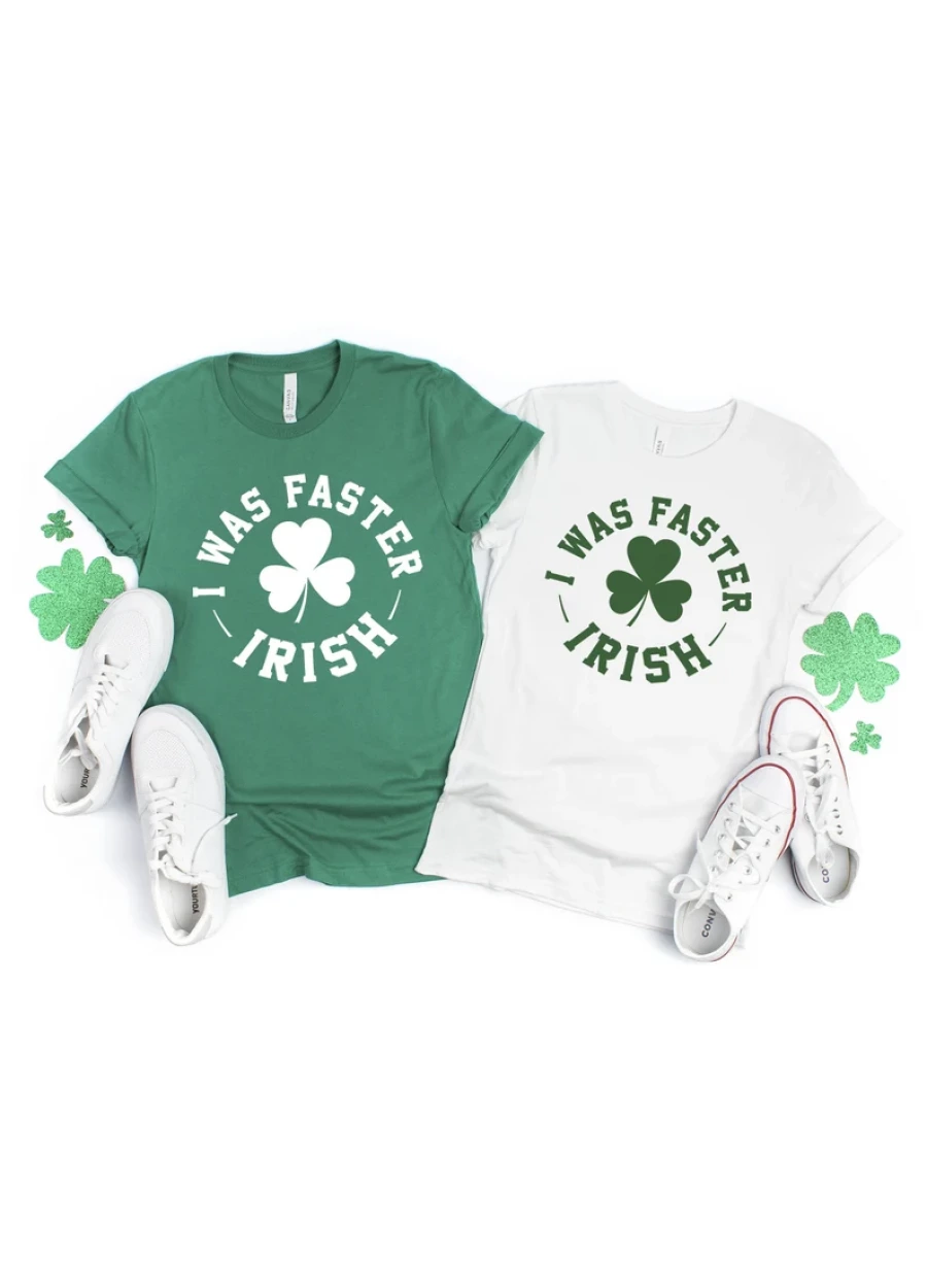 Funny St Patricks Day Running Shirt, Irish Shamrock Tee