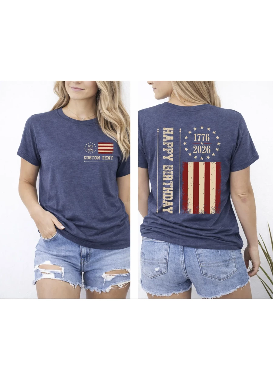 Personalized 4th of July Shirt, 250th Anniversary USA T-Shirt, 1776 2026 Independence Day Tee