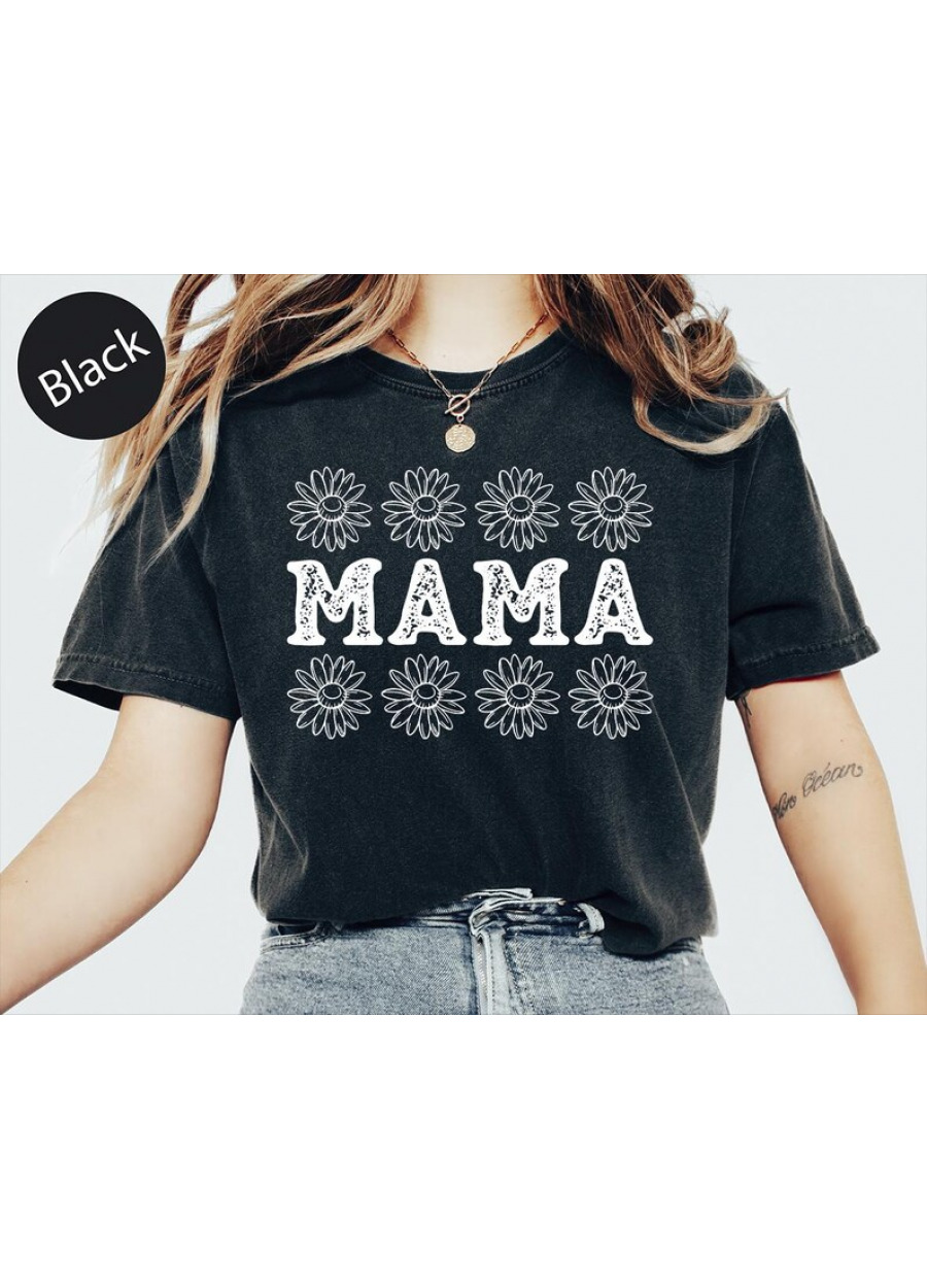 Comfort Colors Daisy Mama Shirt, Floral Mothers Day Gift