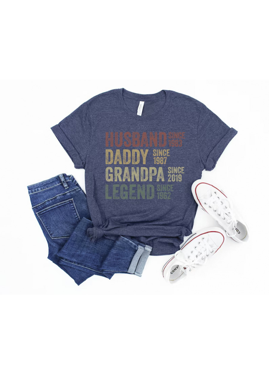 Personalized Grandpa Legend T-Shirt, Custom Dad Birthday Tee, Father's Day Shirt