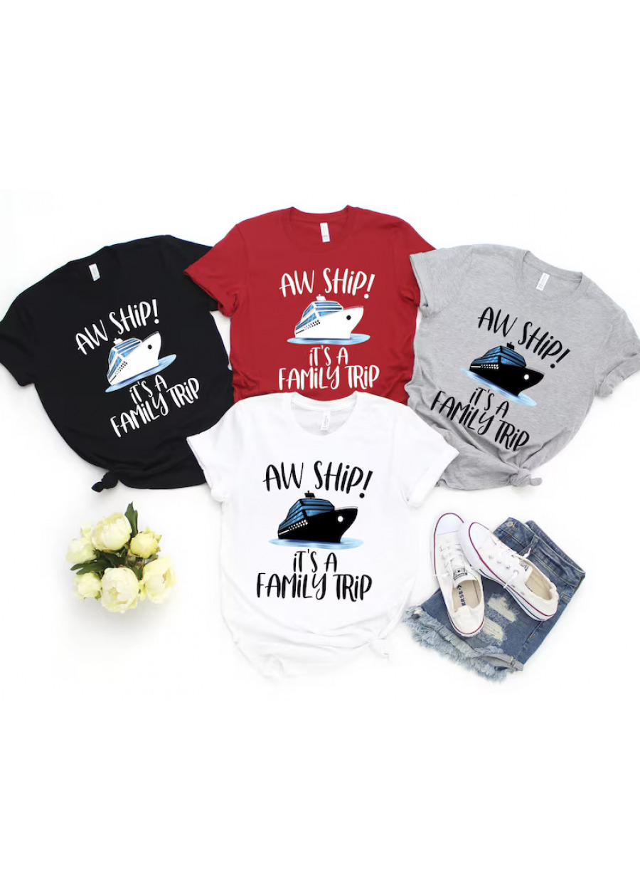 Aw Ship! Family Cruise Shirts: Matching Vacation Tee
