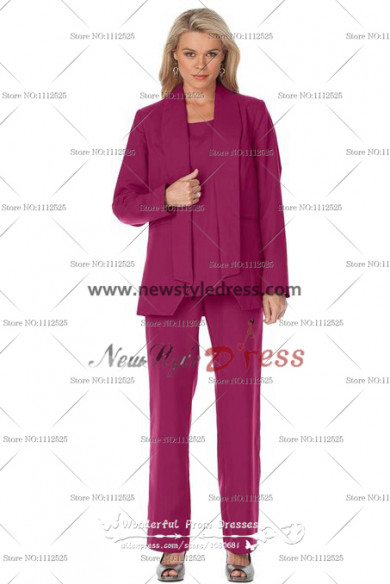 Rose Red Elegant Cheap Mothers of the bride Pants Suit nmo-115