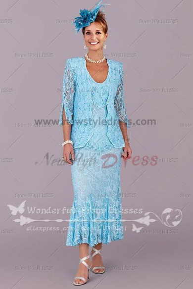 Latest Fashion Ocean blue Elegant lace Mother