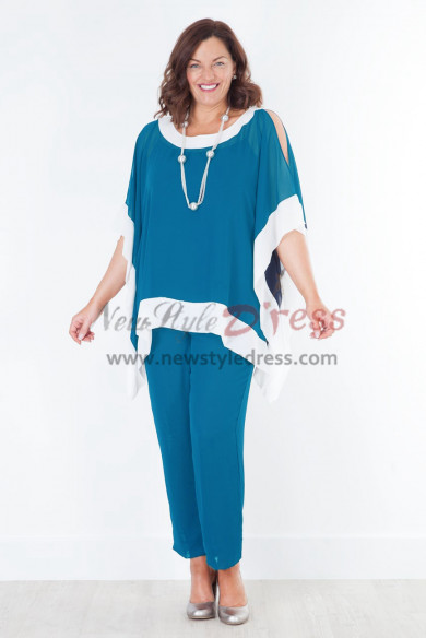 Ocean Blue Mother of the bride pant suits Trousers set nmo-387