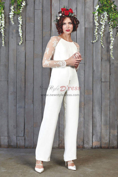 Elegant lace Sleeves Wedding bridal Jumpsuits wps-144