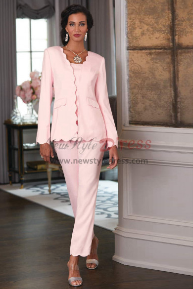 Spring Mother of the bride pant suits dresses Women pants outfit  Pink nmo-458