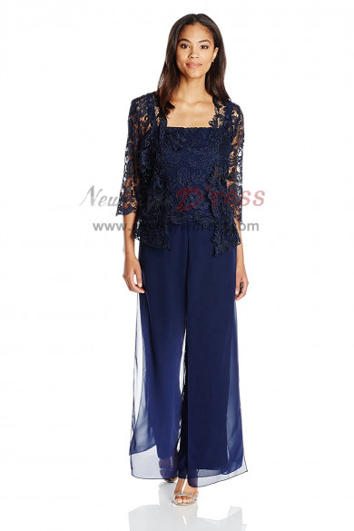 NEW ARRIVAL Dark lace Mother of the bride pants suits dresses nmo-412