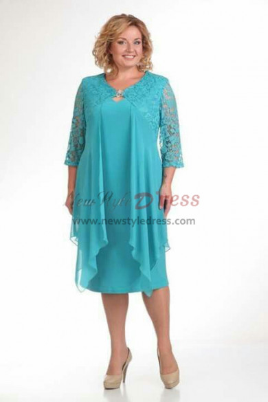 Spring Modern Plus Size Jade Blue Mother Of The Bride Dresses nmo-596
