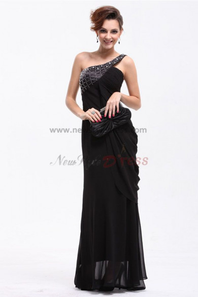 Black One Shoulder fashion Chiffon Mother Of the Dresses np-0199