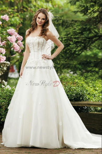 Chest With Petal a line Multilayer cheap Organza Best Sale wedding dress nw-0265