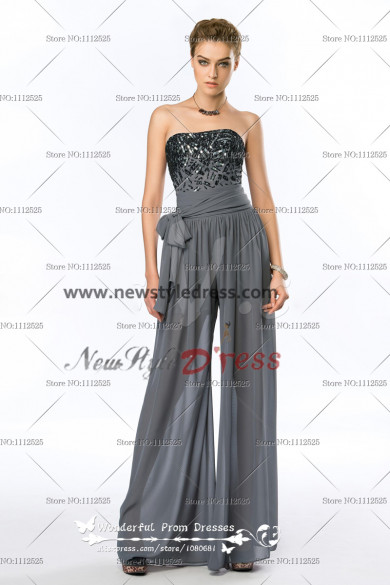 Strapless Sequins Fashion charcoal grey Women