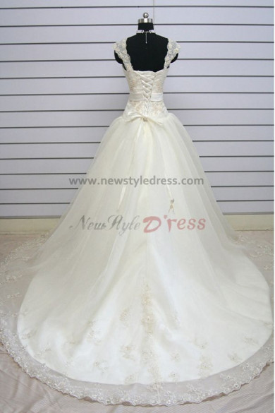 Ball Gown Tank Appliques Sweep Train under 200 Discount wedding dresses nw-0137