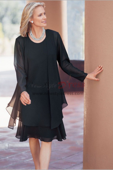Black Chiffon dress outfit for special occasion nmo-463