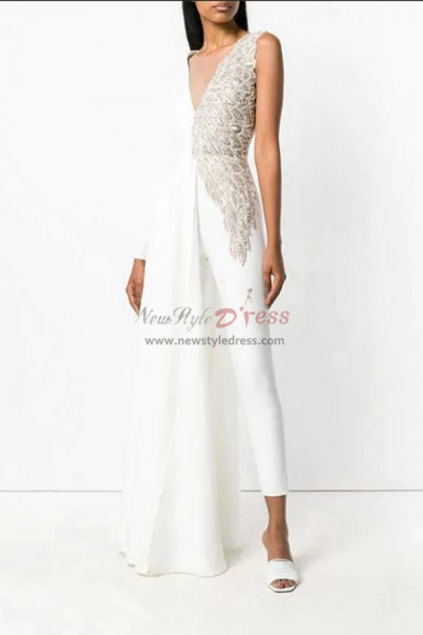 Bridal Jumpsuit V-neck Angel  Asymmetry Wedding dresses wps-138