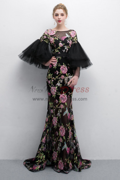 Charming Embroidery Prom dresses With Trumpet sleeve NP-0382