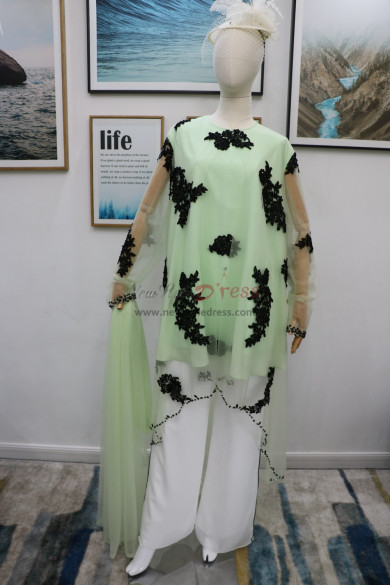 Mother of the bride pant suits dresses with shawl Sage nmo-611