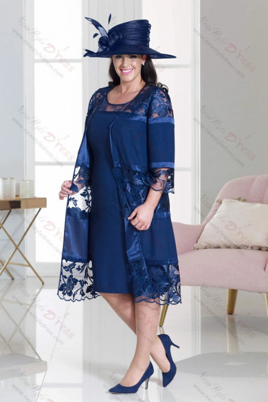 Plus size Mother of the bride dress Navy women
