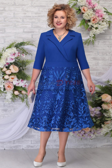 Royal Blue Mother Of The Bride Dress, Plus Size A-line Women